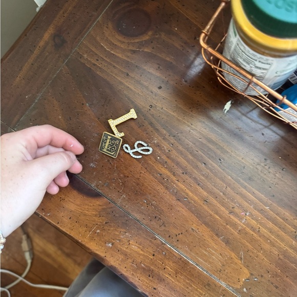 Gold and Silver Initial L Brooch Set - Picture 1 of 1